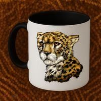 Wildlife - Big Face Cheetah Portrait Coffee Mug thumb 2