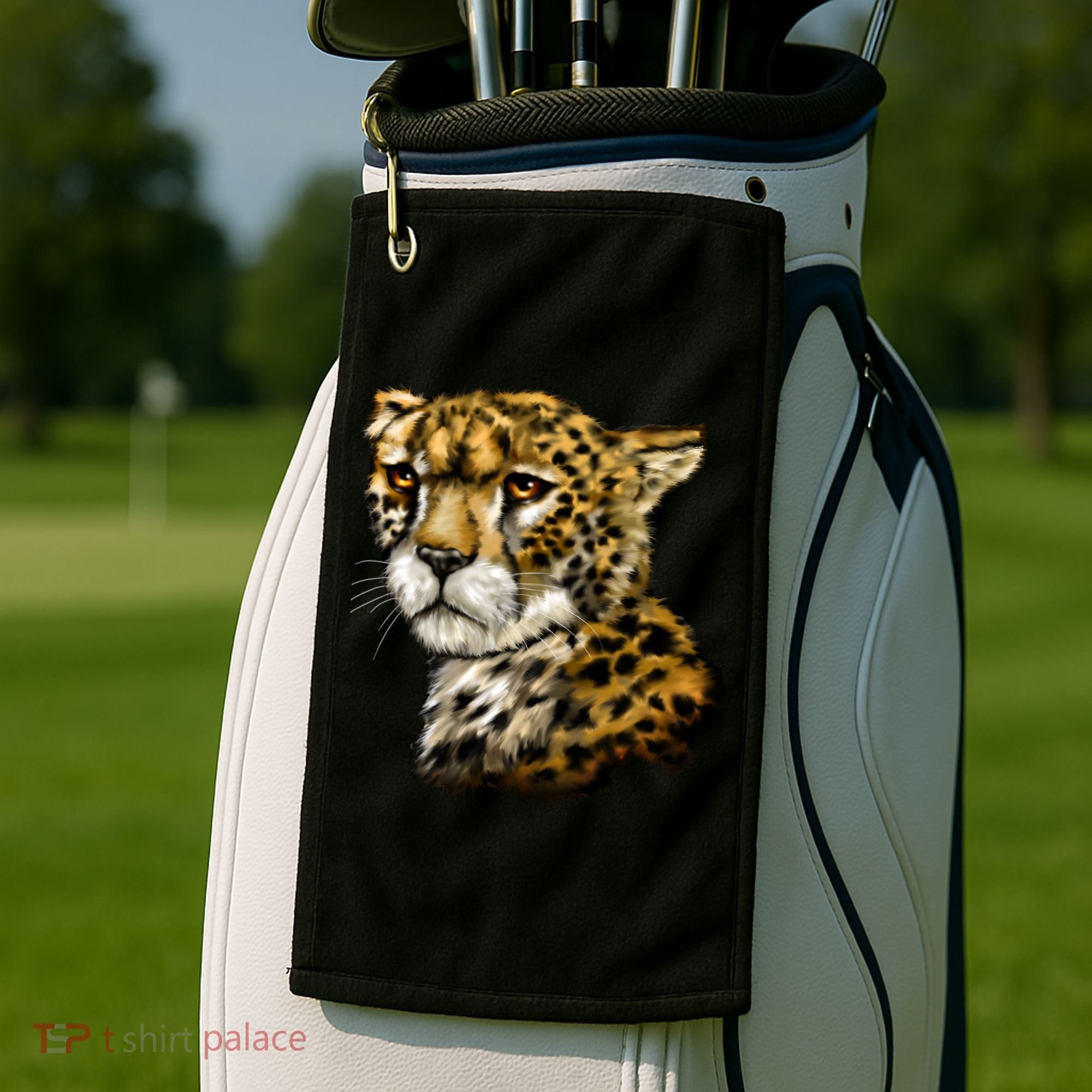 Wildlife - Big Face Cheetah Portrait Golf Towel
