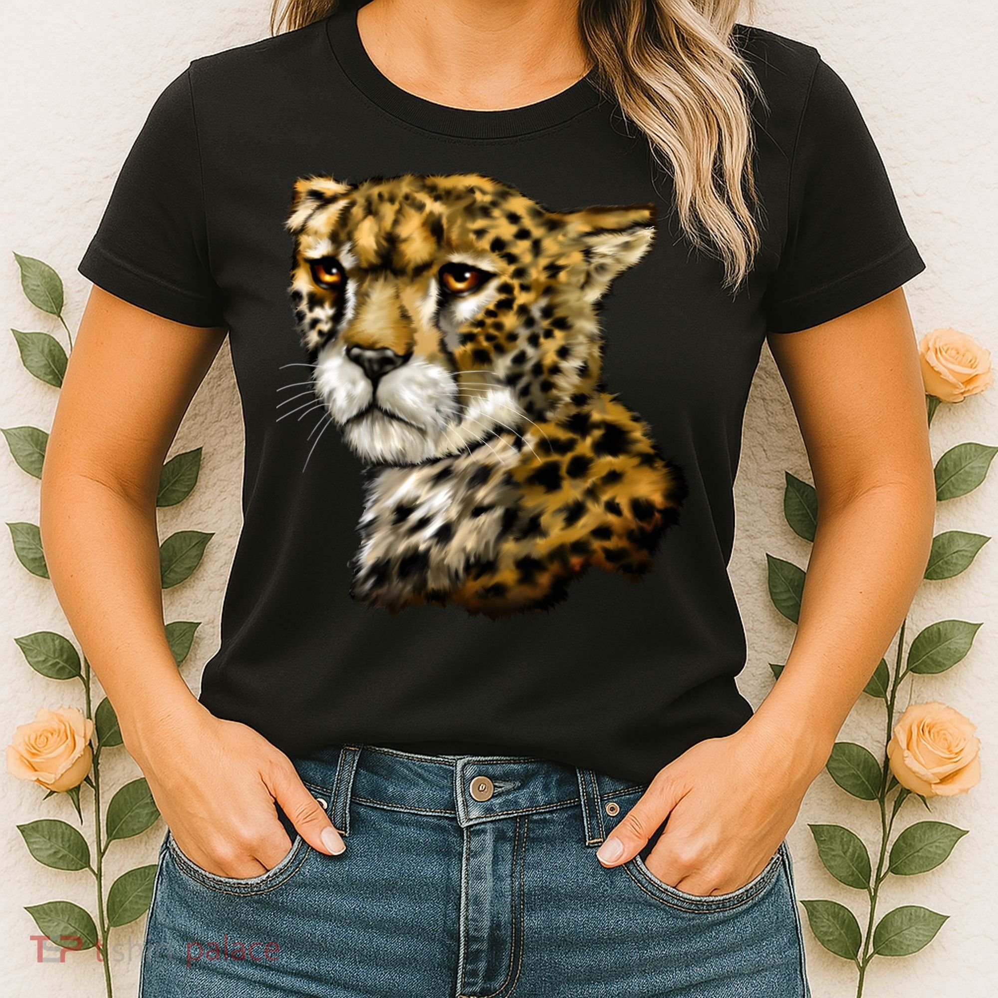 Wildlife - Big Face Cheetah Portrait Women's T-Shirt