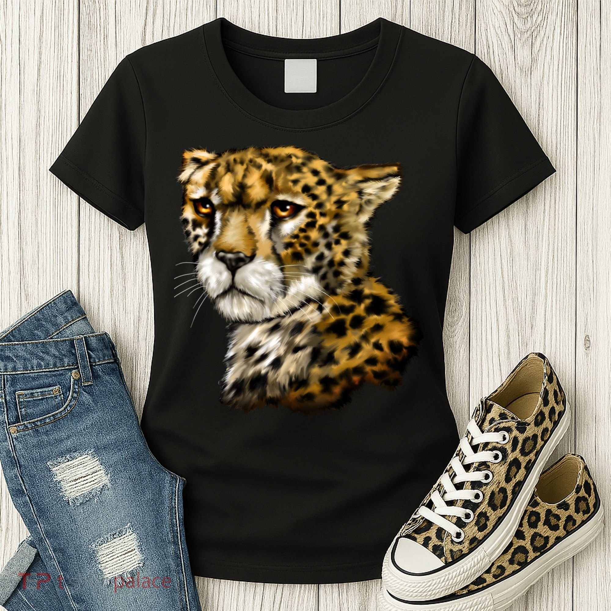 Wildlife - Big Face Cheetah Portrait Women's T-Shirt