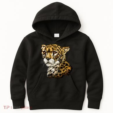 Wildlife - Big Face Cheetah Portrait Kids Hoodie