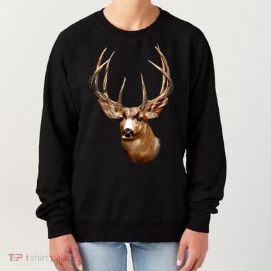 Wildlife - Big Face Deer Head Portrait Women's Sweatshirt