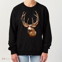 Wildlife - Big Face Deer Head Portrait Women's Sweatshirt thumb 0