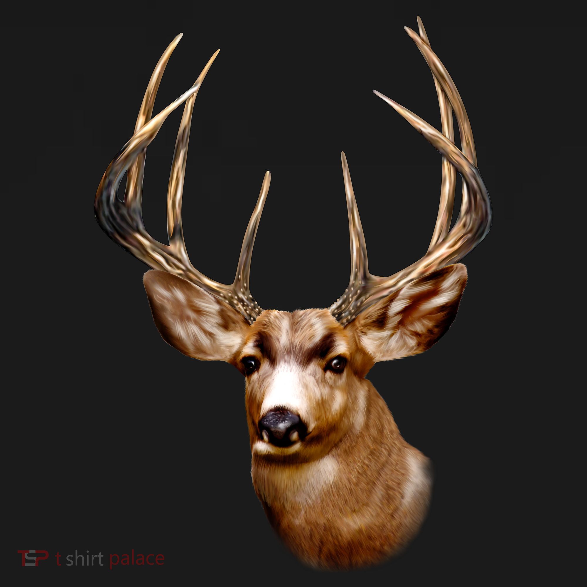 Wildlife - Big Face Deer Head Portrait Doggie Tank