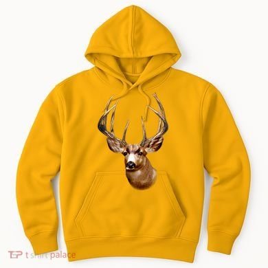 Wildlife - Big Face Deer Head Portrait Hoodie