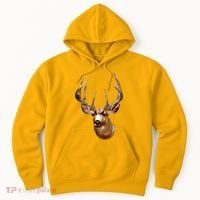 Wildlife - Big Face Deer Head Portrait Hoodie thumb 0