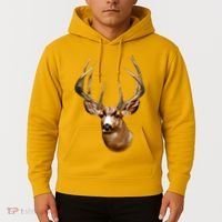 Wildlife - Big Face Deer Head Portrait Hoodie thumb 2