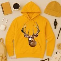 Wildlife - Big Face Deer Head Portrait Hoodie thumb 3