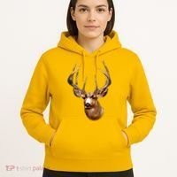 Wildlife - Big Face Deer Head Portrait Hoodie thumb 5