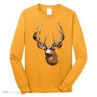 Wildlife - Big Face Deer Head Portrait Long Sleeve Shirt thumb 0