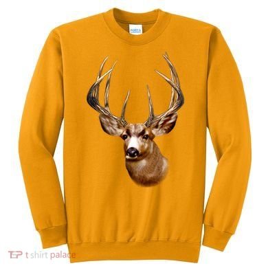 Wildlife - Big Face Deer Head Portrait Sweatshirt