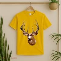 Wildlife - Big Face Deer Head Portrait T-Shirt thumb 2