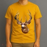 Wildlife - Big Face Deer Head Portrait T-Shirt thumb 3