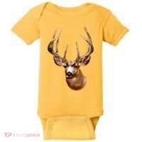 Wildlife - Big Face Deer Head Portrait Baby Bodysuit thumb 0