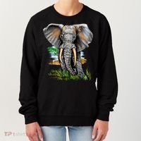Wildlife - Big Face Elephant Portrait Women's Sweatshirt thumb 0
