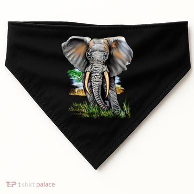 Wildlife - Big Face Elephant Portrait USA-Made Doggie Bandana