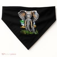 Wildlife - Big Face Elephant Portrait USA-Made Doggie Bandana thumb 0