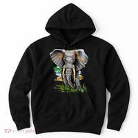 Wildlife - Big Face Elephant Portrait Hoodie thumb 0