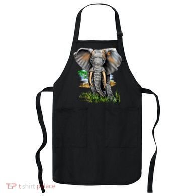 Wildlife - Big Face Elephant Portrait Apron