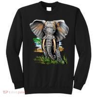 Wildlife - Big Face Elephant Portrait Sweatshirt thumb 0