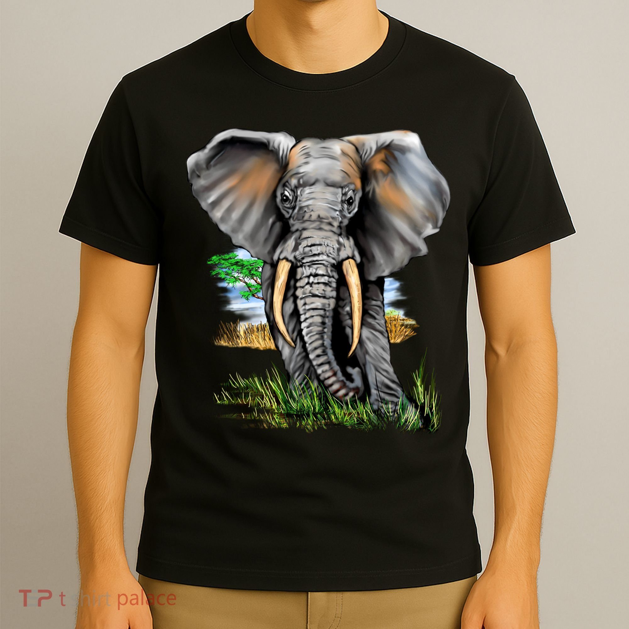 Wildlife - Big Face Elephant Portrait T-Shirt