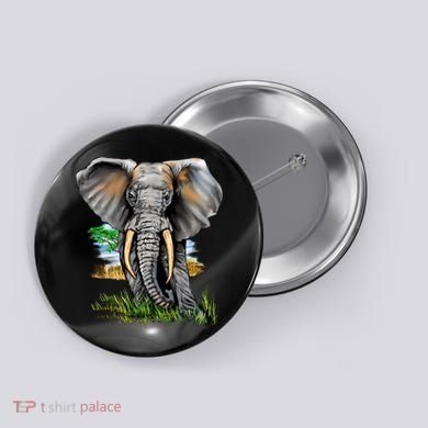 Wildlife - Big Face Elephant Portrait Button