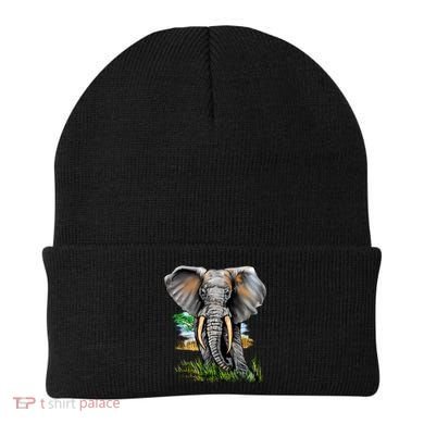Wildlife - Big Face Elephant Portrait Beanie