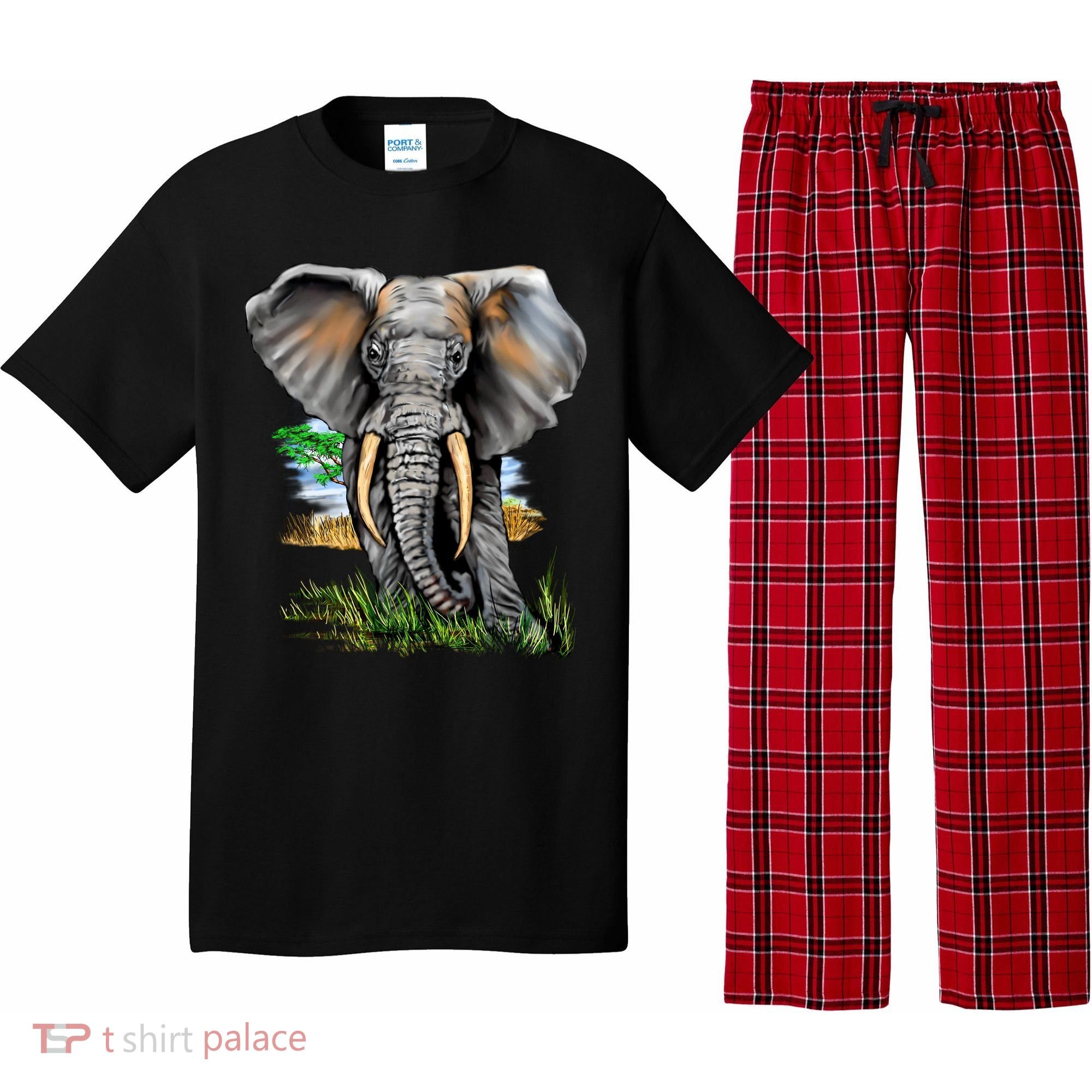 Wildlife - Big Face Elephant Portrait Pajama Set