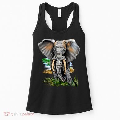 Wildlife - Big Face Elephant Portrait Women's Tank Top