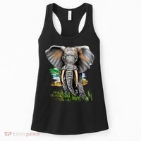 Wildlife - Big Face Elephant Portrait Women's Tank Top thumb 0