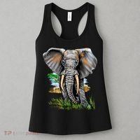 Wildlife - Big Face Elephant Portrait Women's Tank Top thumb 3