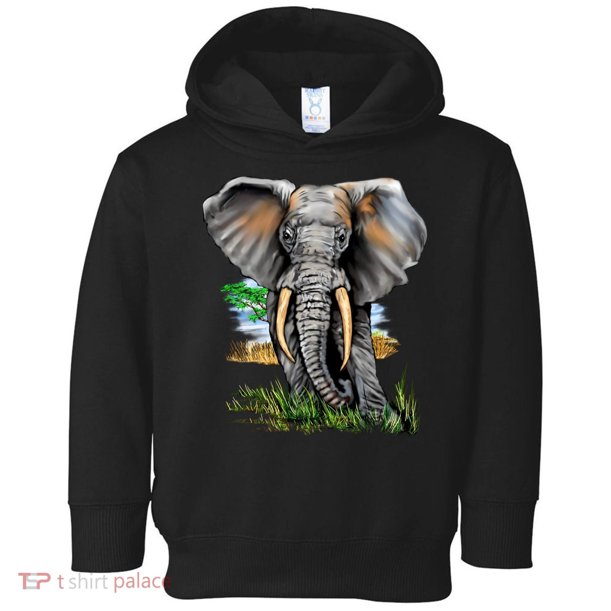 Wildlife - Big Face Elephant Portrait Toddler Hoodie