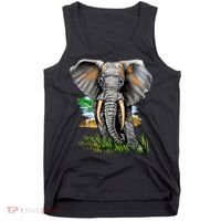 Wildlife - Big Face Elephant Portrait Tank Top thumb 0