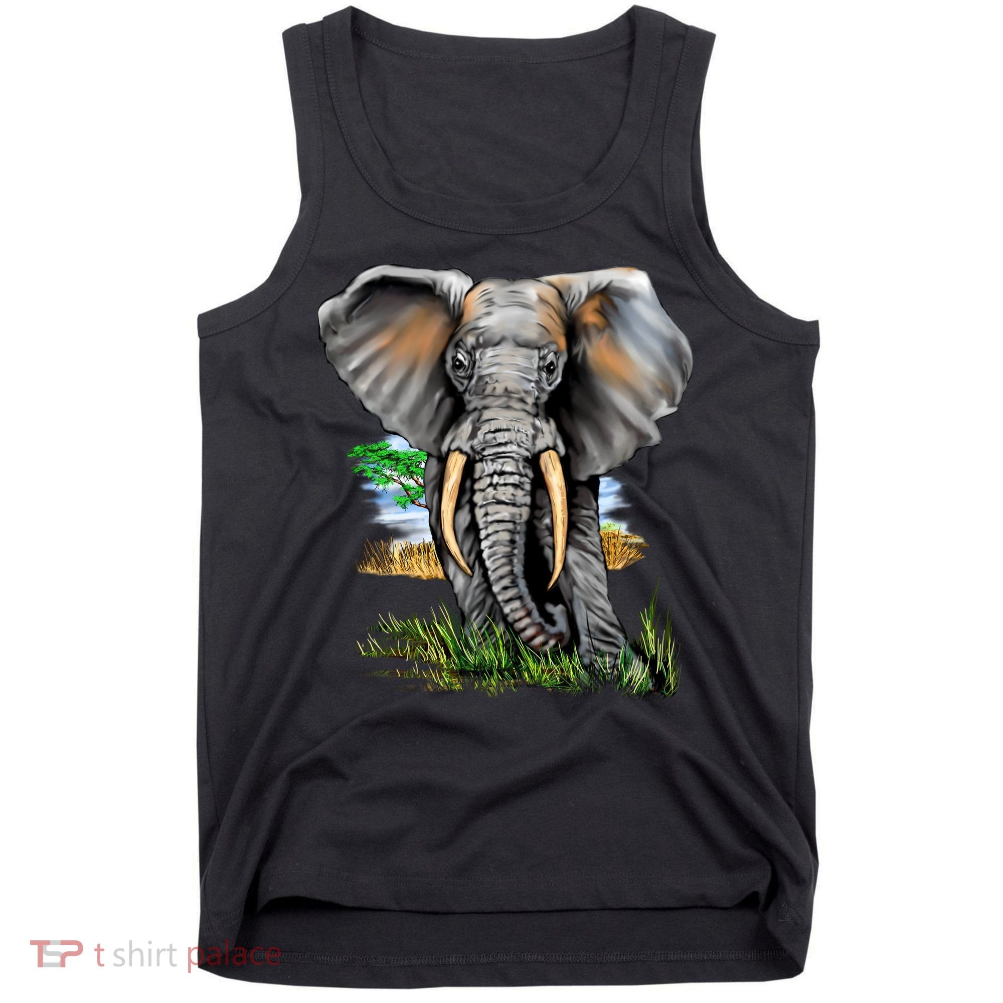 Wildlife - Big Face Elephant Portrait Tank Top