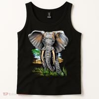 Wildlife - Big Face Elephant Portrait Tank Top thumb 2