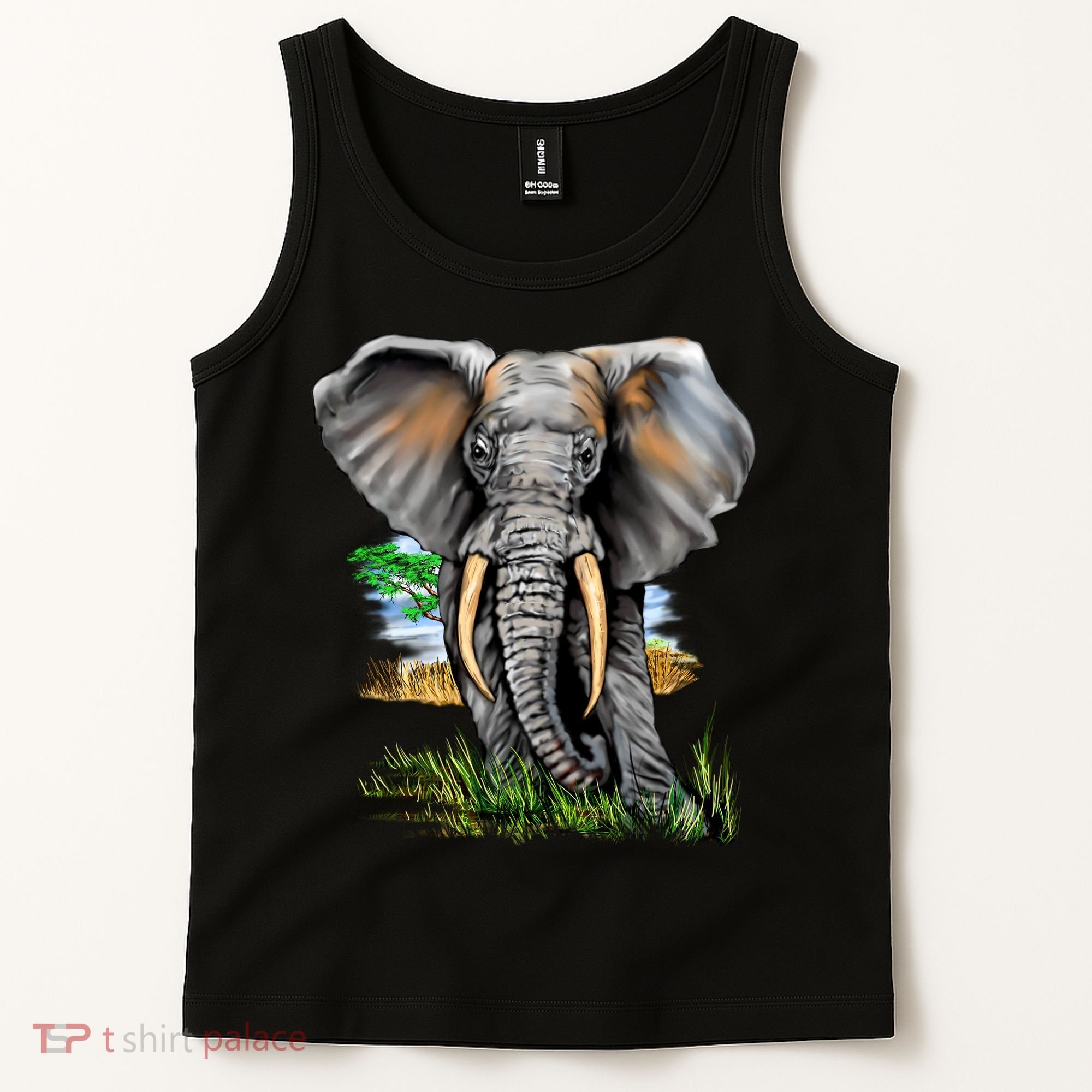 Wildlife - Big Face Elephant Portrait Tank Top