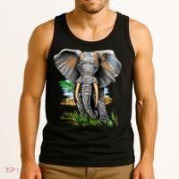 Wildlife - Big Face Elephant Portrait Tank Top thumb 3