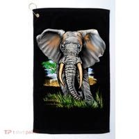Wildlife - Big Face Elephant Portrait Golf Towel thumb 0