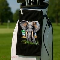 Wildlife - Big Face Elephant Portrait Golf Towel thumb 2