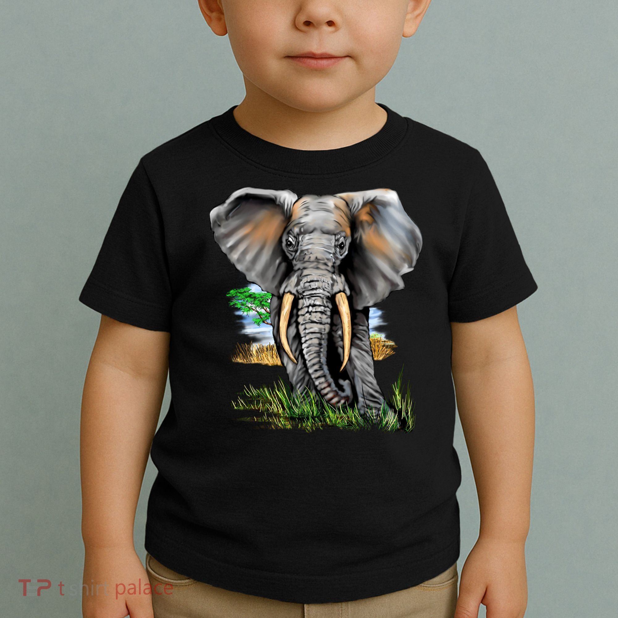 Wildlife - Big Face Elephant Portrait Toddler T-Shirt