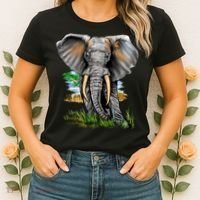 Wildlife - Big Face Elephant Portrait Women's T-Shirt thumb 2