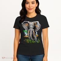 Wildlife - Big Face Elephant Portrait Women's T-Shirt thumb 4
