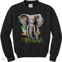 Wildlife - Big Face Elephant Portrait Kids Sweatshirt thumb 0