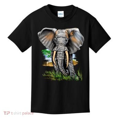 Wildlife - Big Face Elephant Portrait Kids T-Shirt