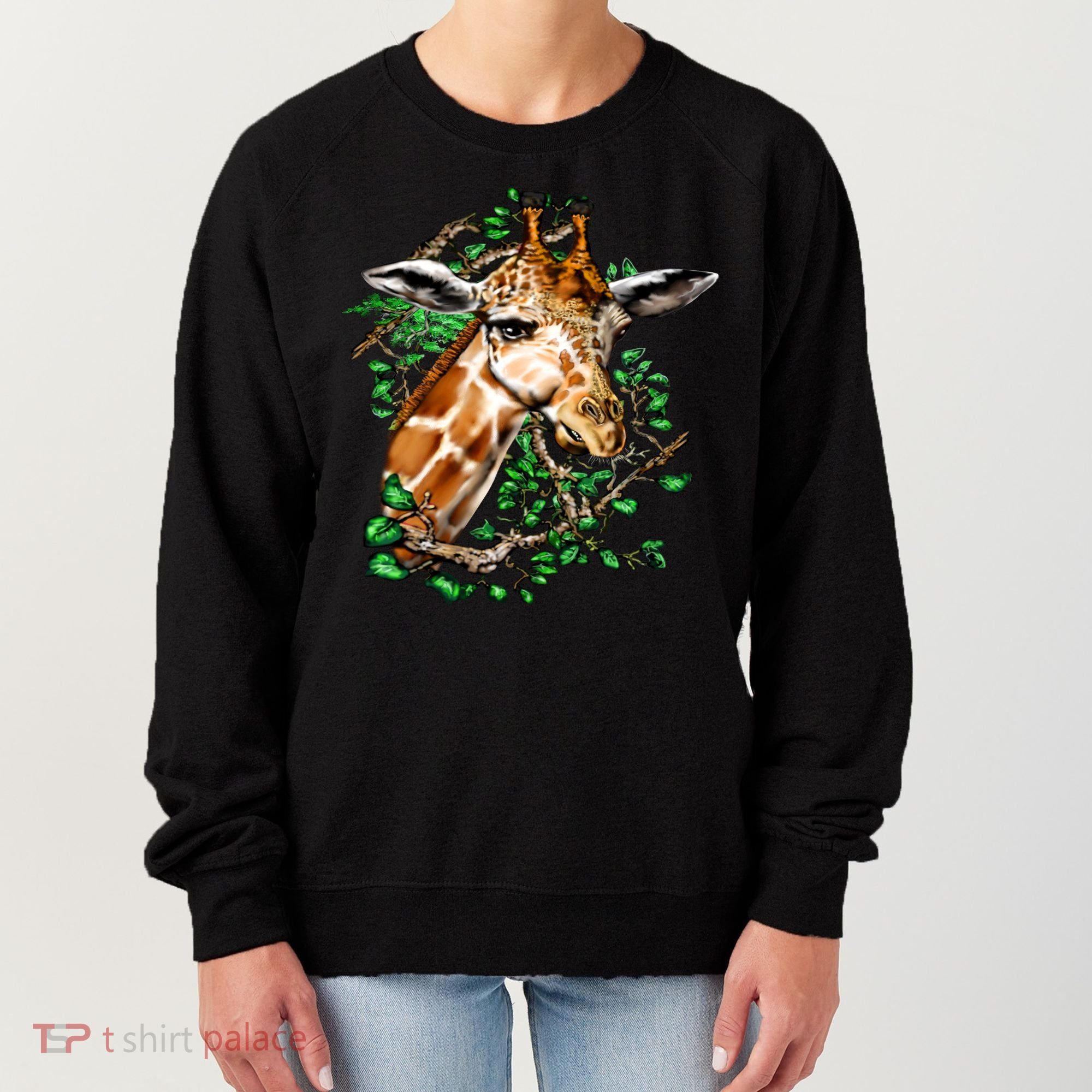 Wildlife - Big Face Giraffe Portrait Women's Sweatshirt
