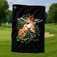 Wildlife - Big Face Giraffe Portrait Golf Towel thumb 1