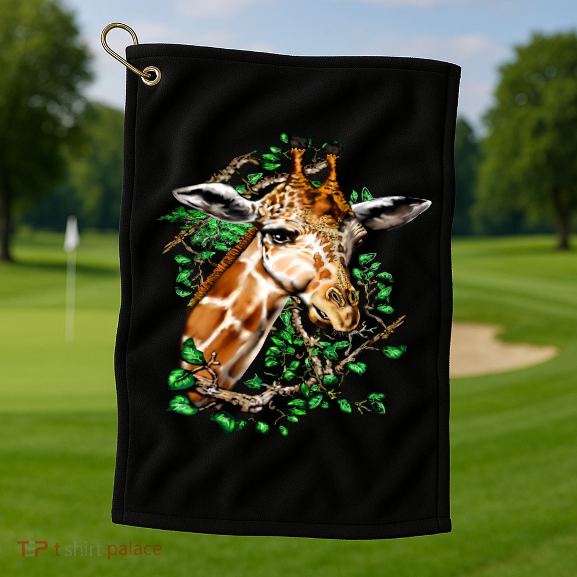 Wildlife - Big Face Giraffe Portrait Golf Towel