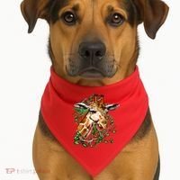 Wildlife - Big Face Giraffe Portrait USA-Made Doggie Bandana thumb 1