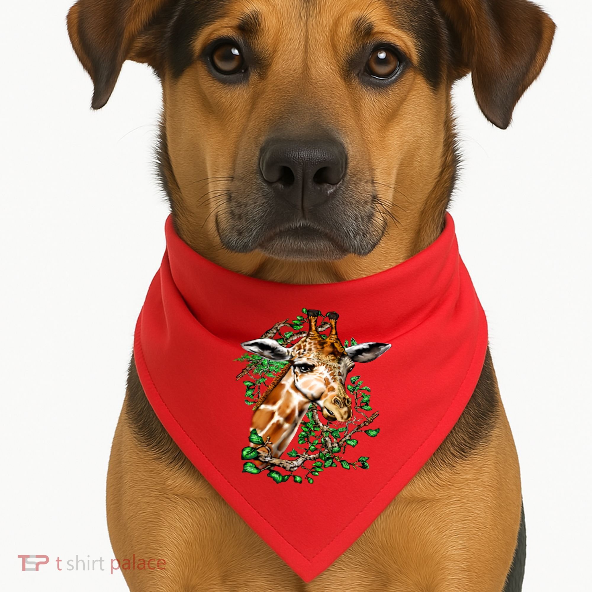 Wildlife - Big Face Giraffe Portrait USA-Made Doggie Bandana