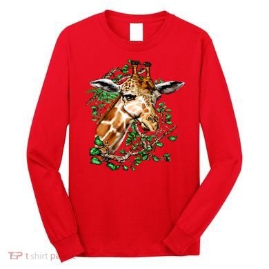 Wildlife - Big Face Giraffe Portrait Long Sleeve Shirt